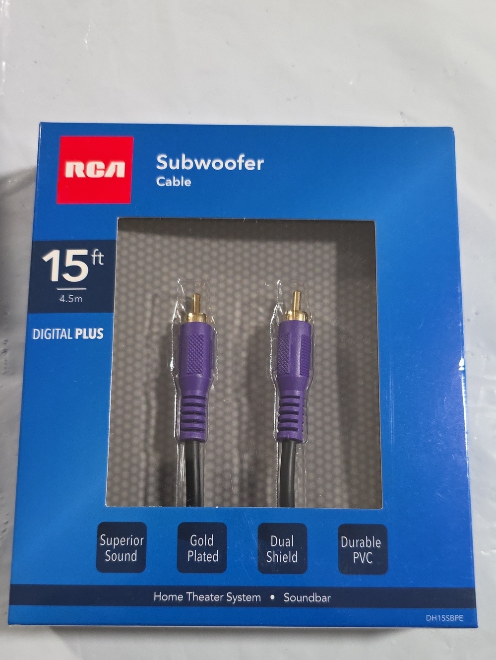 RCA Purple Subwoofer Cable - 15 ft